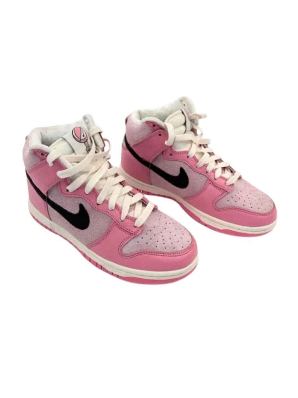 Nike Dunk High Hoops Pack Pink Suede and velour Size Women 6 Youth 4.5 Sneakers